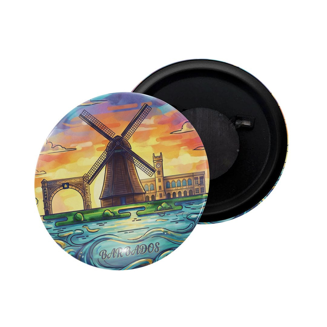 dhcrafts Fridge Magnet Yellow Color Barbados Glossy Finish Design Pack of 1